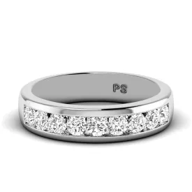 0.80 CT Round Cut Diamonds - Mens Wedding Band