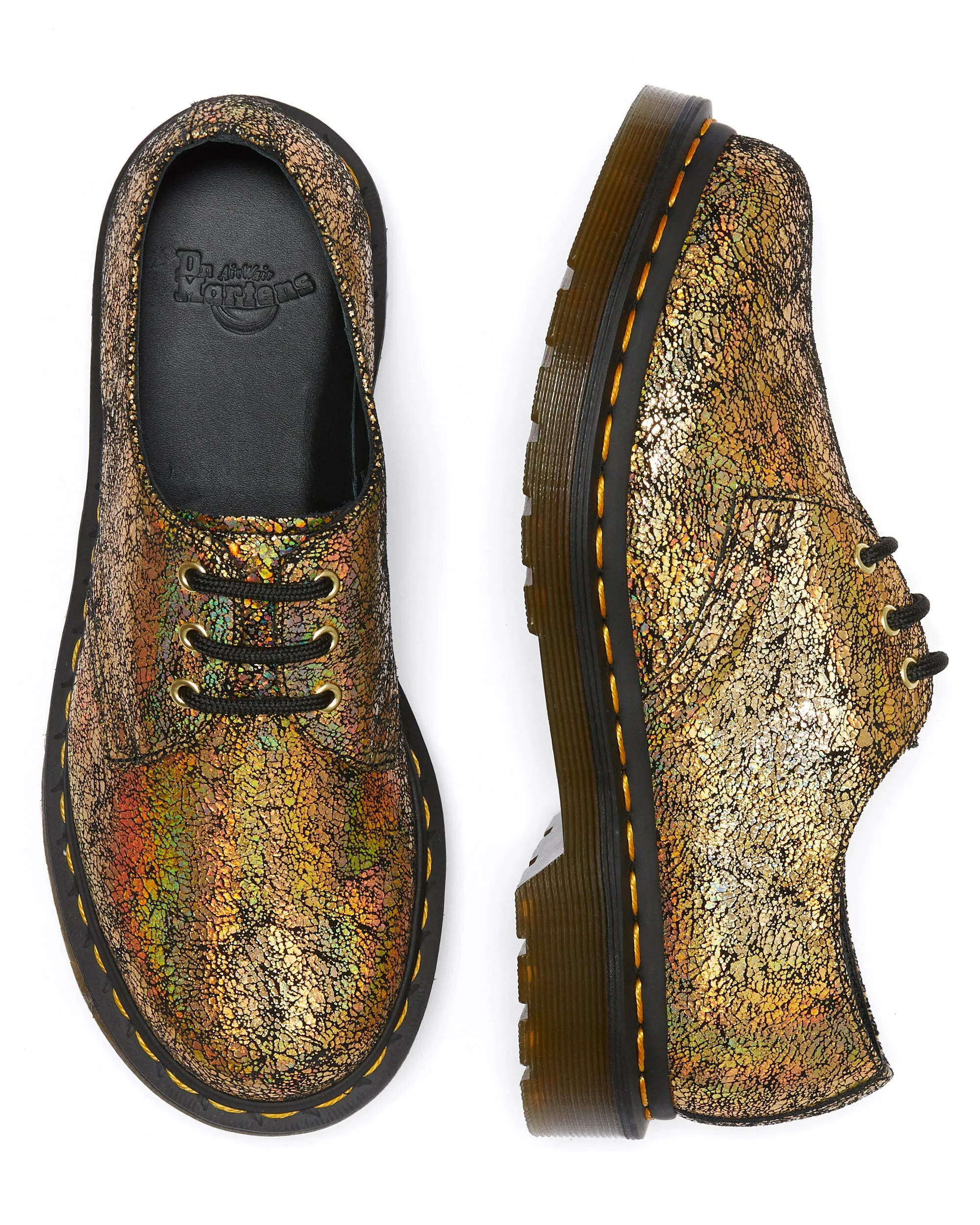 1461 Gold Iridescent Crackle Oxford Shoes