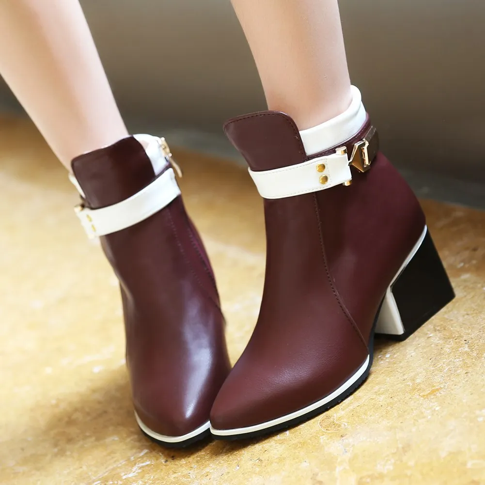 Ankle Boots High Heels Western