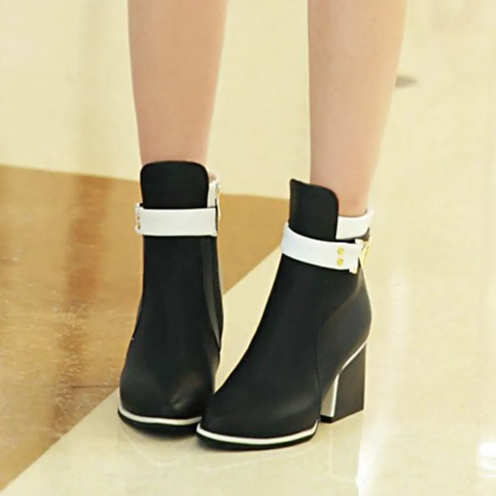 Ankle Boots High Heels Western