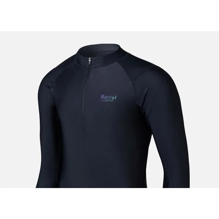 Barrel Mens Abyssal Half ZipUp Rashguard-BLACK