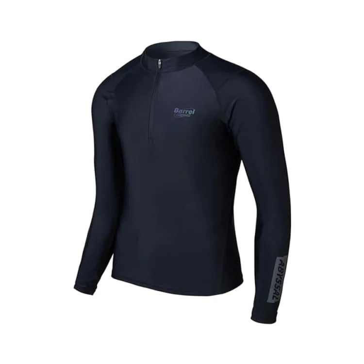 Barrel Mens Abyssal Half ZipUp Rashguard-BLACK