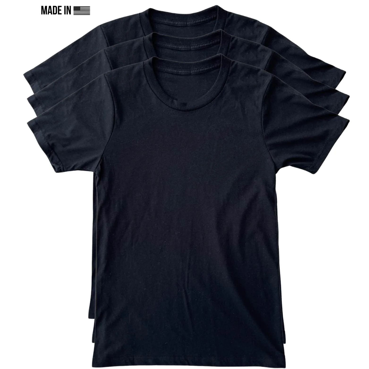 Basic All-Black Blank T-Shirt 3-Pack