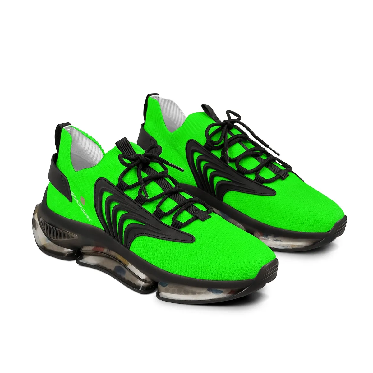 Bright Green Color Men's Shoes, Best Green Color Premium Comfy Men's Mesh Sports Sneakers Shoes Footwear