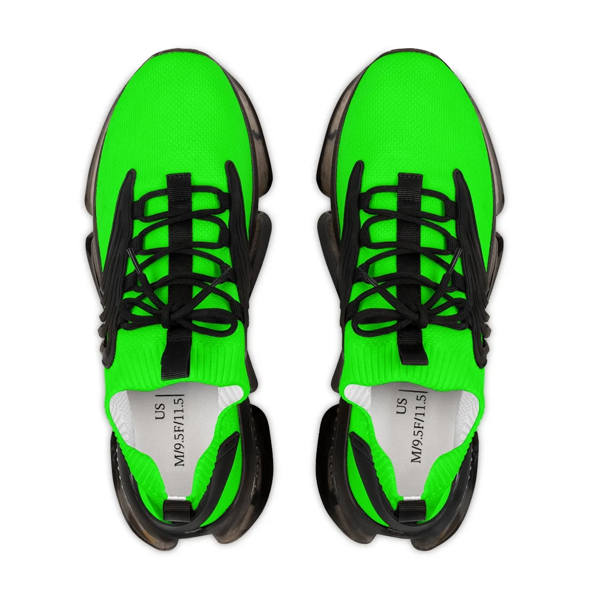 Bright Green Color Men's Shoes, Best Green Color Premium Comfy Men's Mesh Sports Sneakers Shoes Footwear