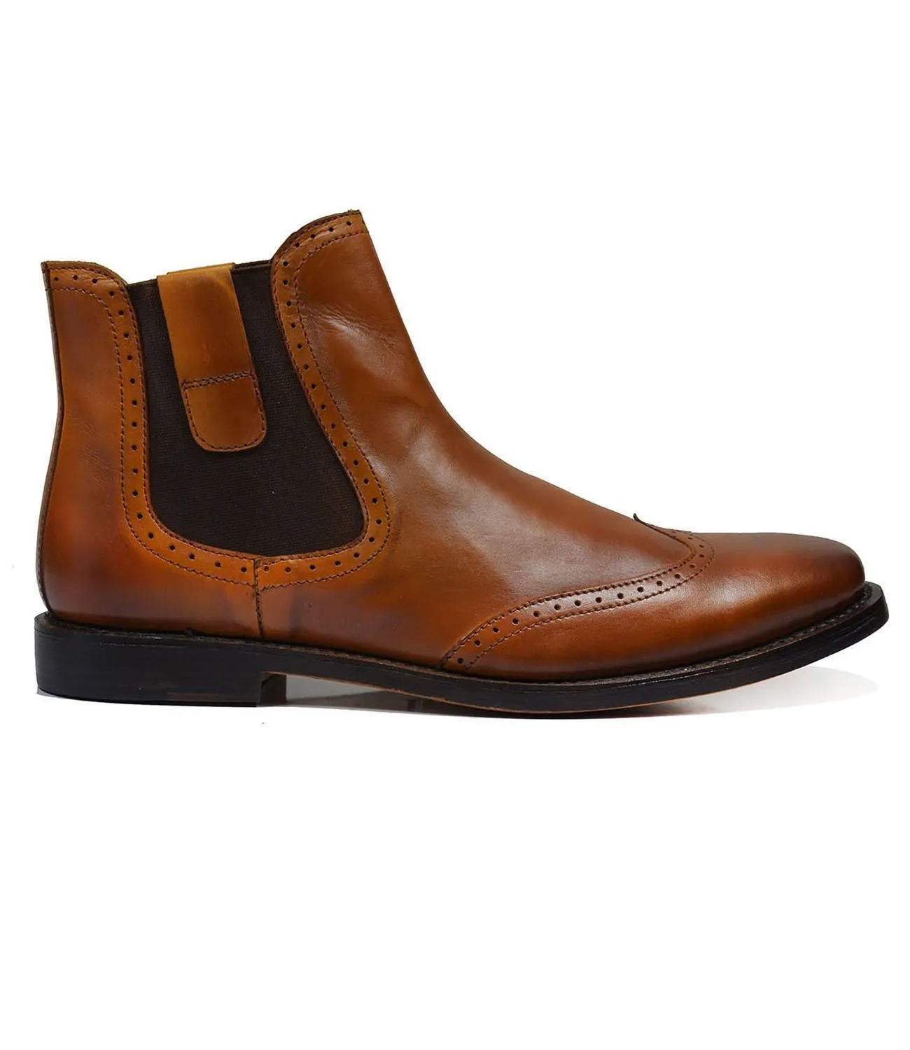 CHELSEA Elegant Brown Full Leather Chelsea Boots