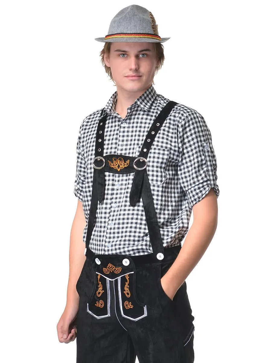 Deluxe Checkered Black Bavarian Mens Oktoberfest Costume