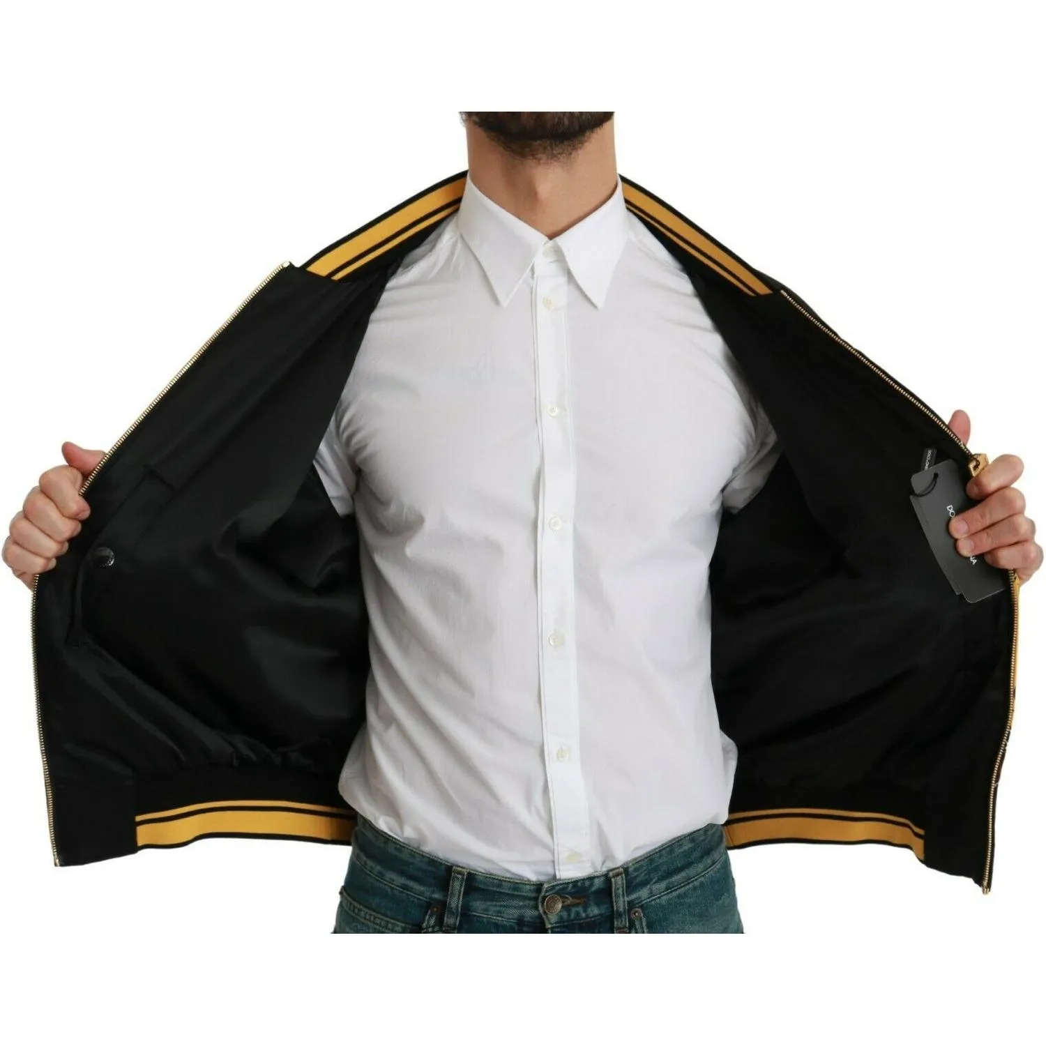 Dolce & Gabbana Multicolor Motive Bomber Style Jacket