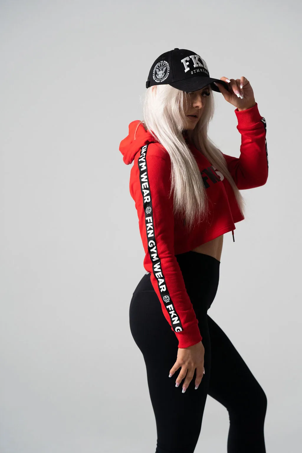 FKNBOSS | Women's Cropped Gym Hoodie | Red