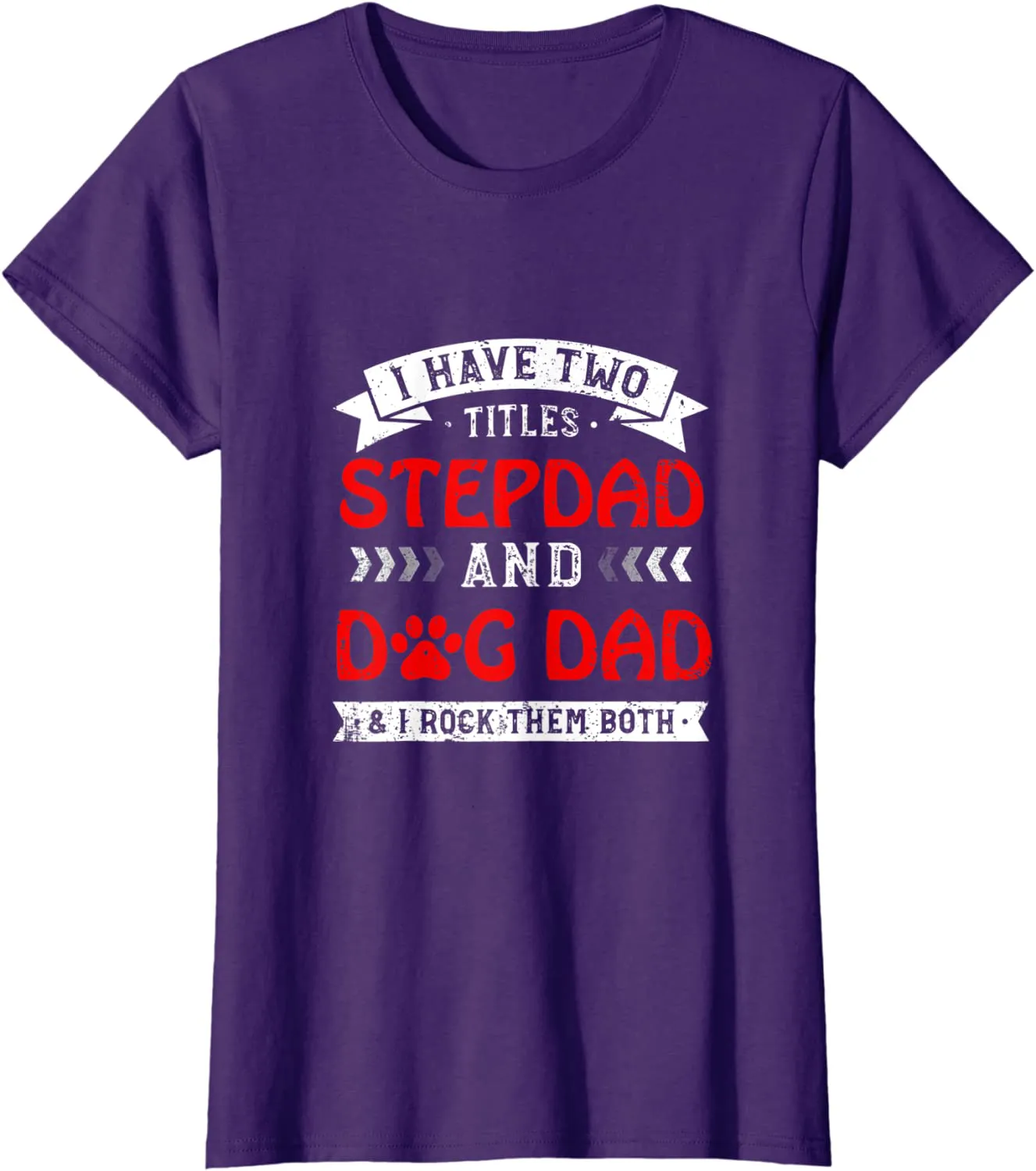 Floral Mens I Have Two Titles Stepdad And Dog Dad T-Shirt