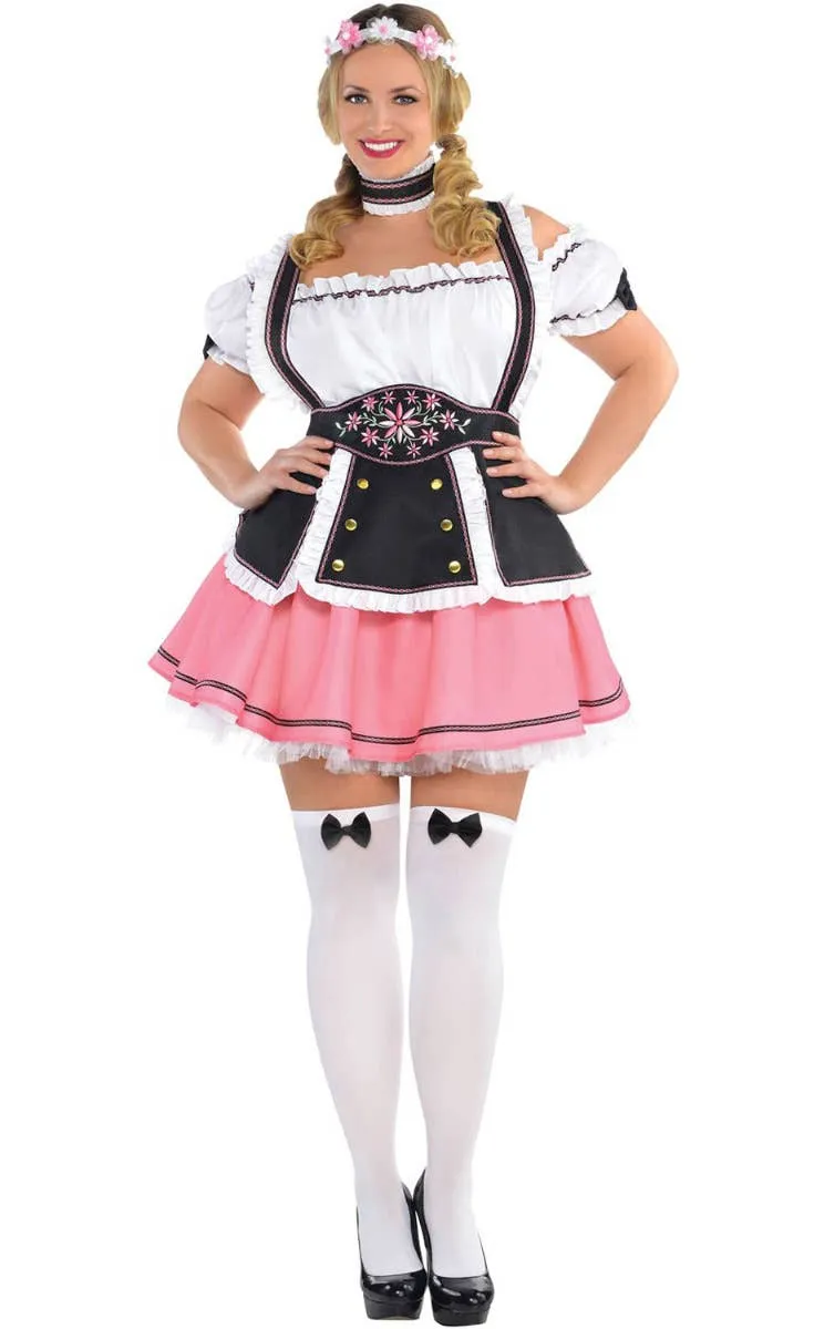 Fraulein Plus Size Beer Wench Womens Pink Oktoberfest Costume