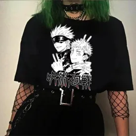 Gothic era loose anime short-sleeved round neck couple T-shirt