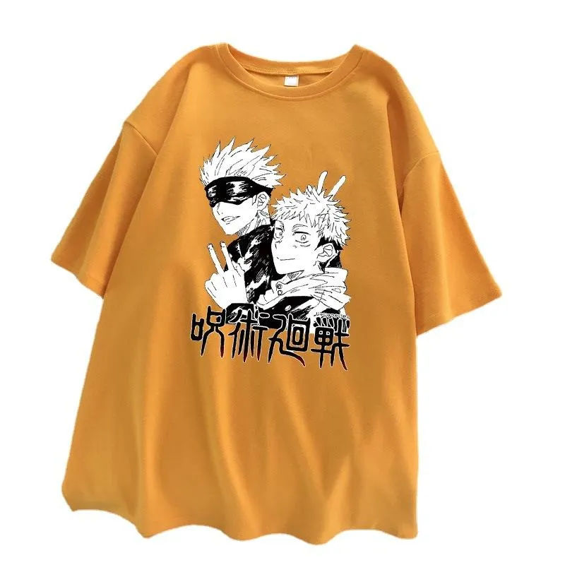 Gothic era loose anime short-sleeved round neck couple T-shirt