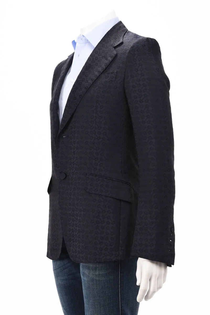 Gucci Navy Horsebit Monogram S.B Blazer IT 48