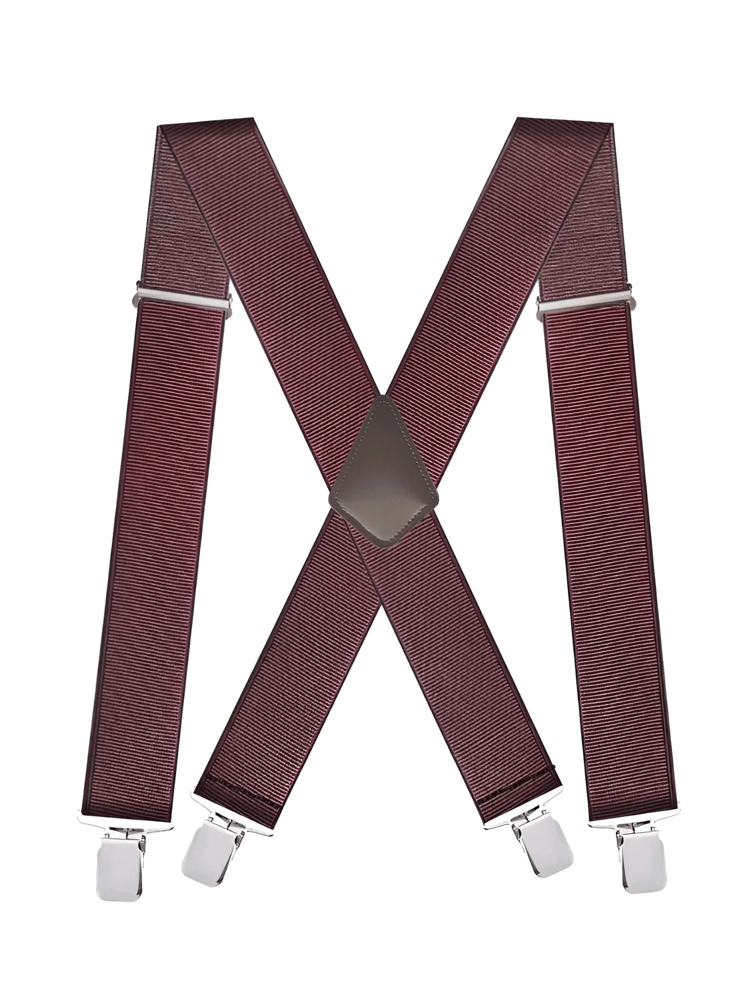 Heavy Duty Big Size Suspenders for Men - 2 Inch Wide X Back 4 Strong Clips