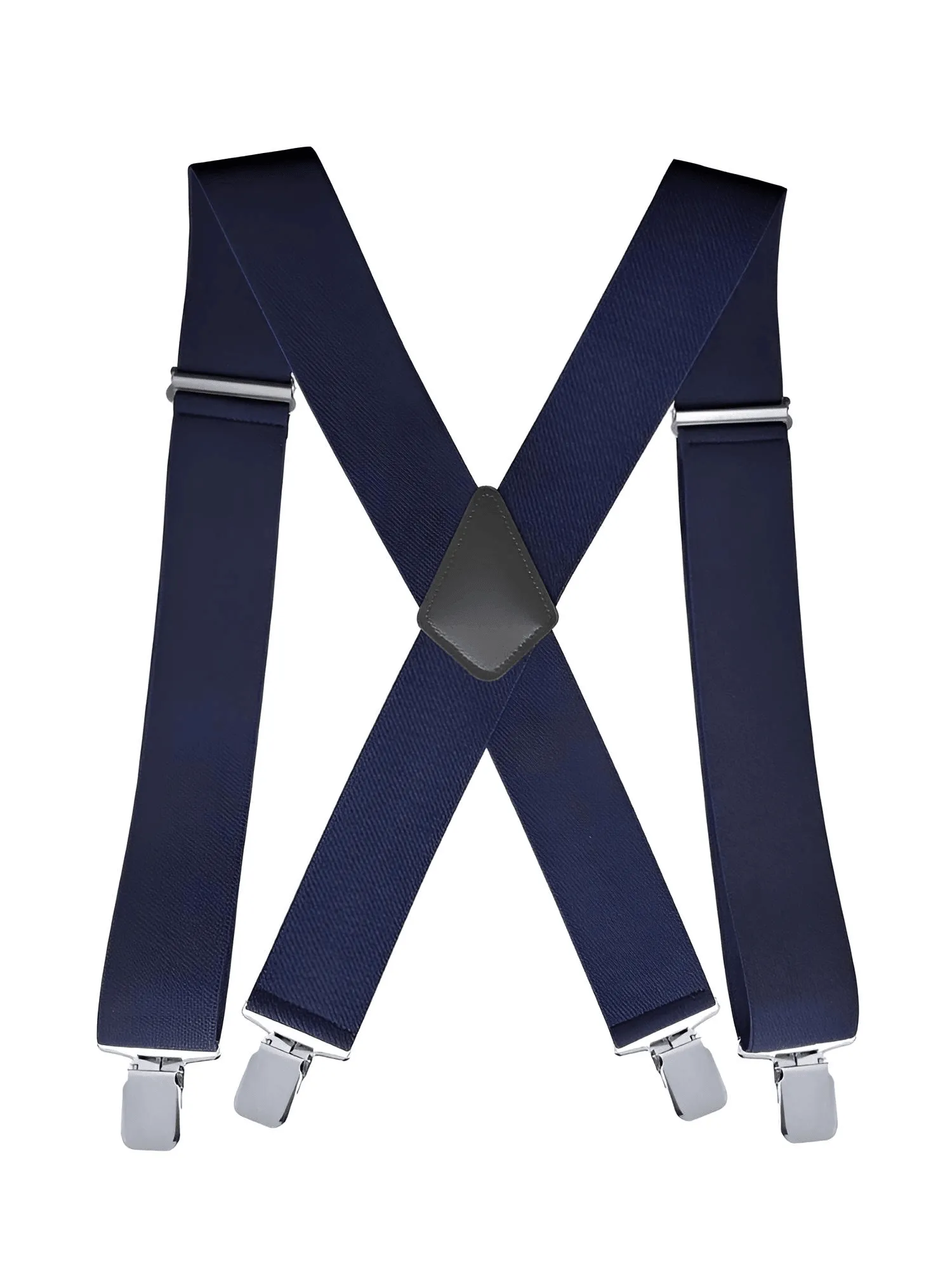 Heavy Duty Big Size Suspenders for Men - 2 Inch Wide X Back 4 Strong Clips