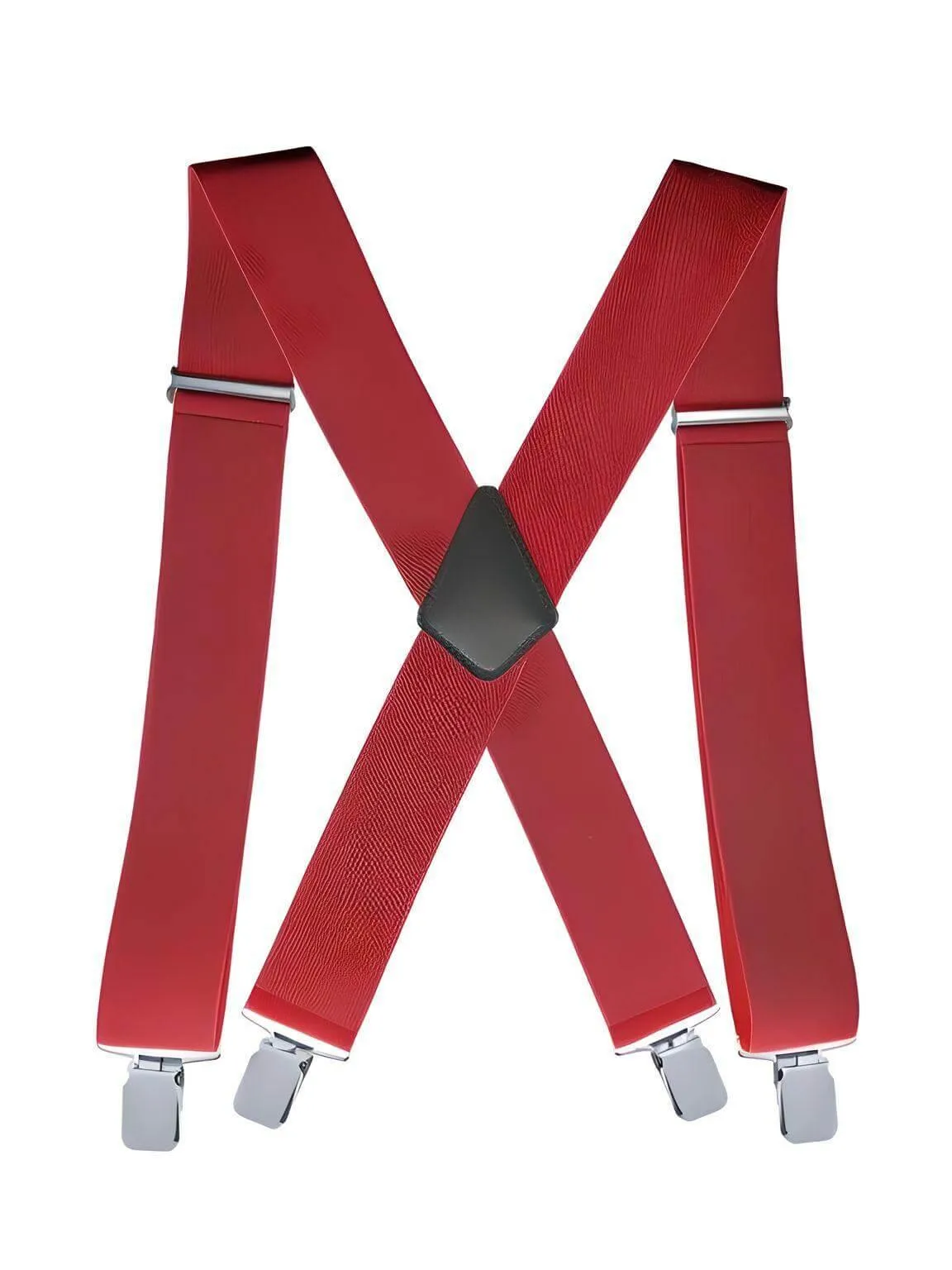 Heavy Duty Big Size Suspenders for Men - 2 Inch Wide X Back 4 Strong Clips