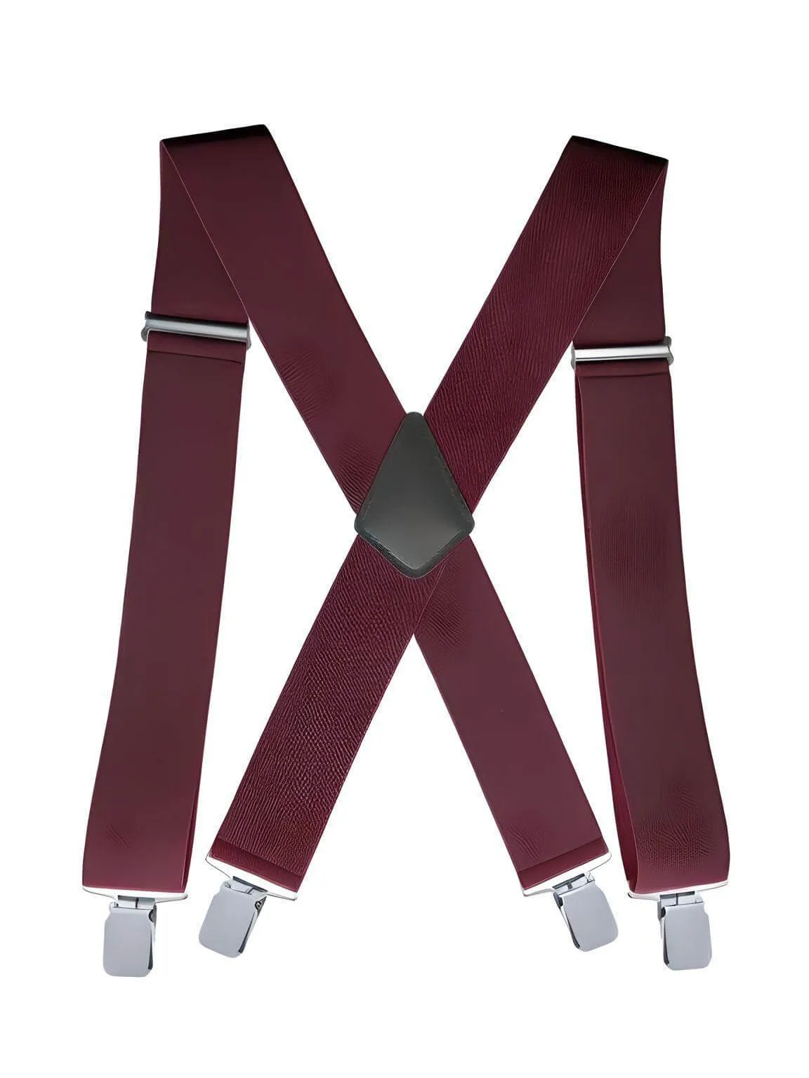 Heavy Duty Big Size Suspenders for Men - 2 Inch Wide X Back 4 Strong Clips