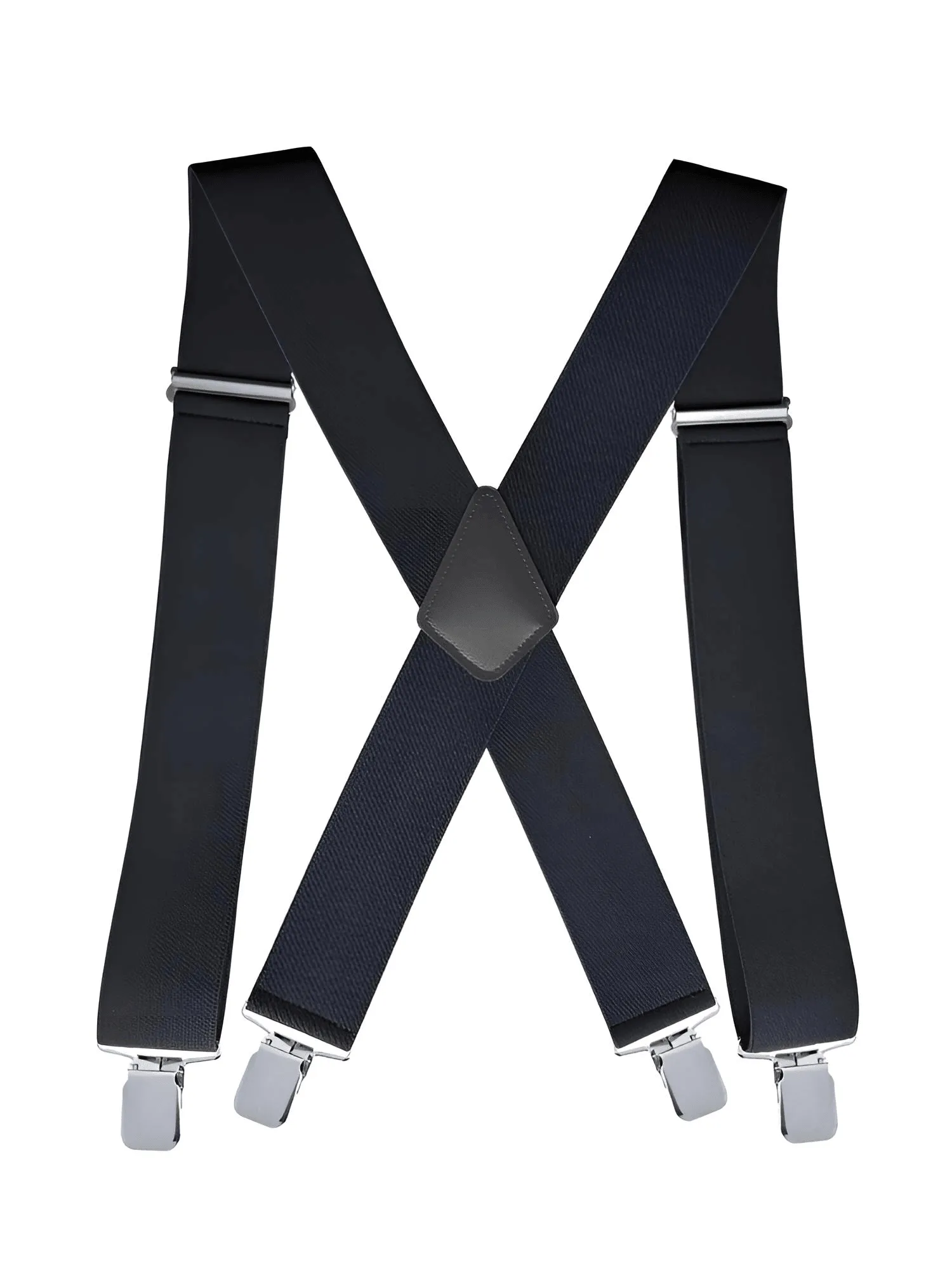 Heavy Duty Big Size Suspenders for Men - 2 Inch Wide X Back 4 Strong Clips