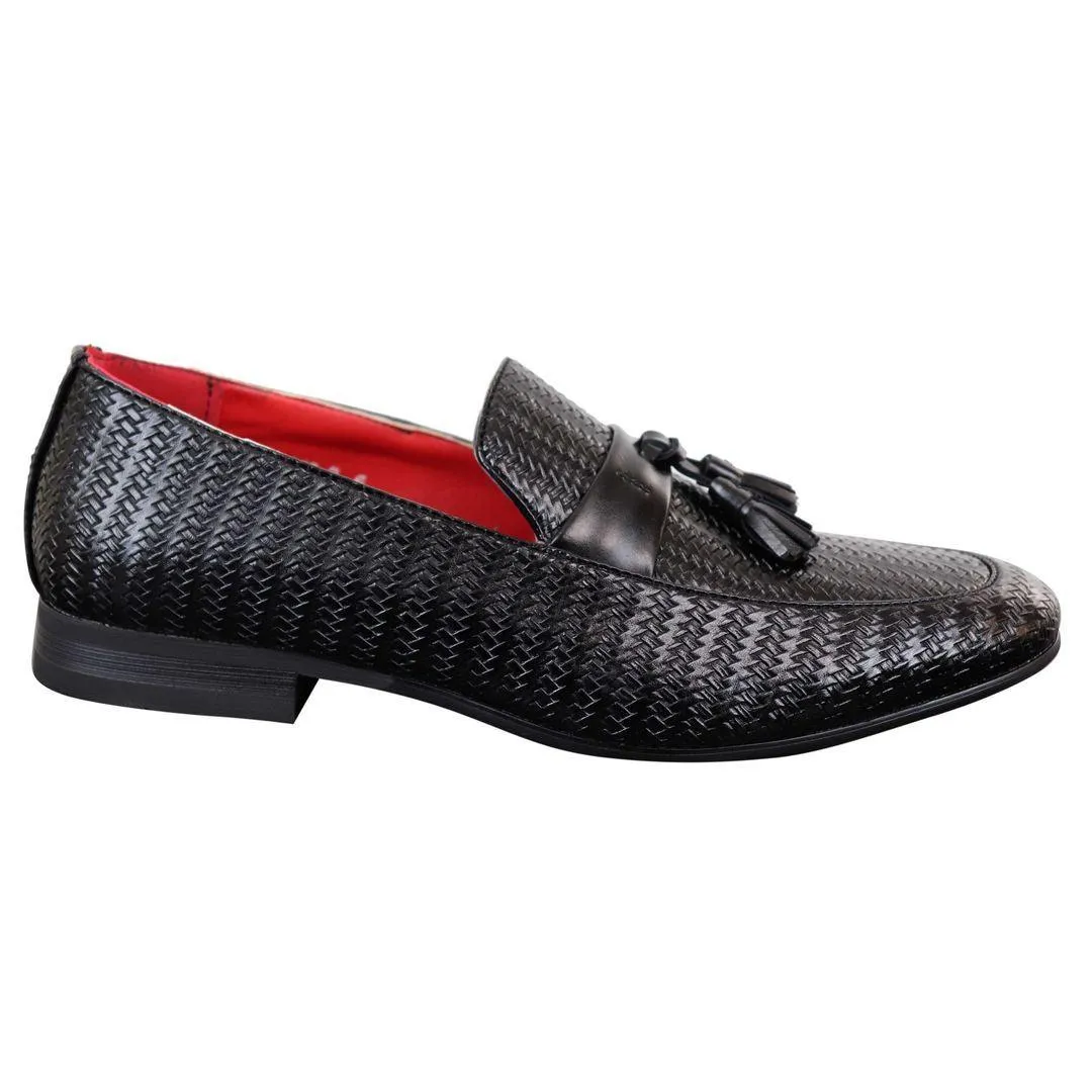 Mens Classic Vintage Tassel PU Leather Driving Shoes Loafers Smart Casual