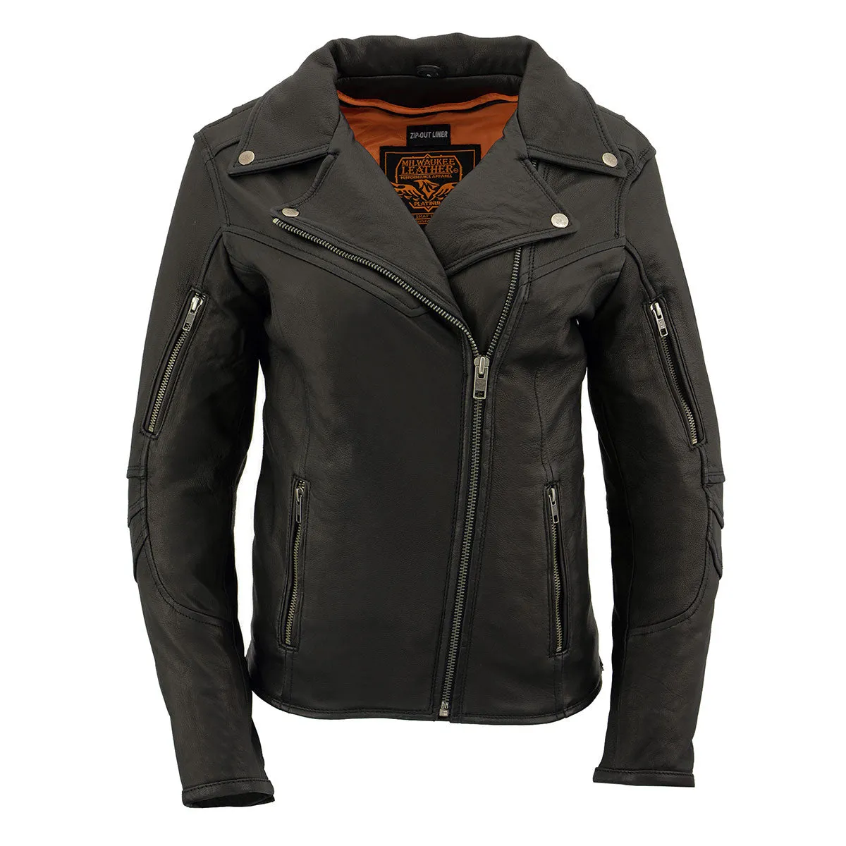 Milwaukee Leather MLL2581 Women's Black 'Classic' Leather Lightweight Long Length Vented Jacket