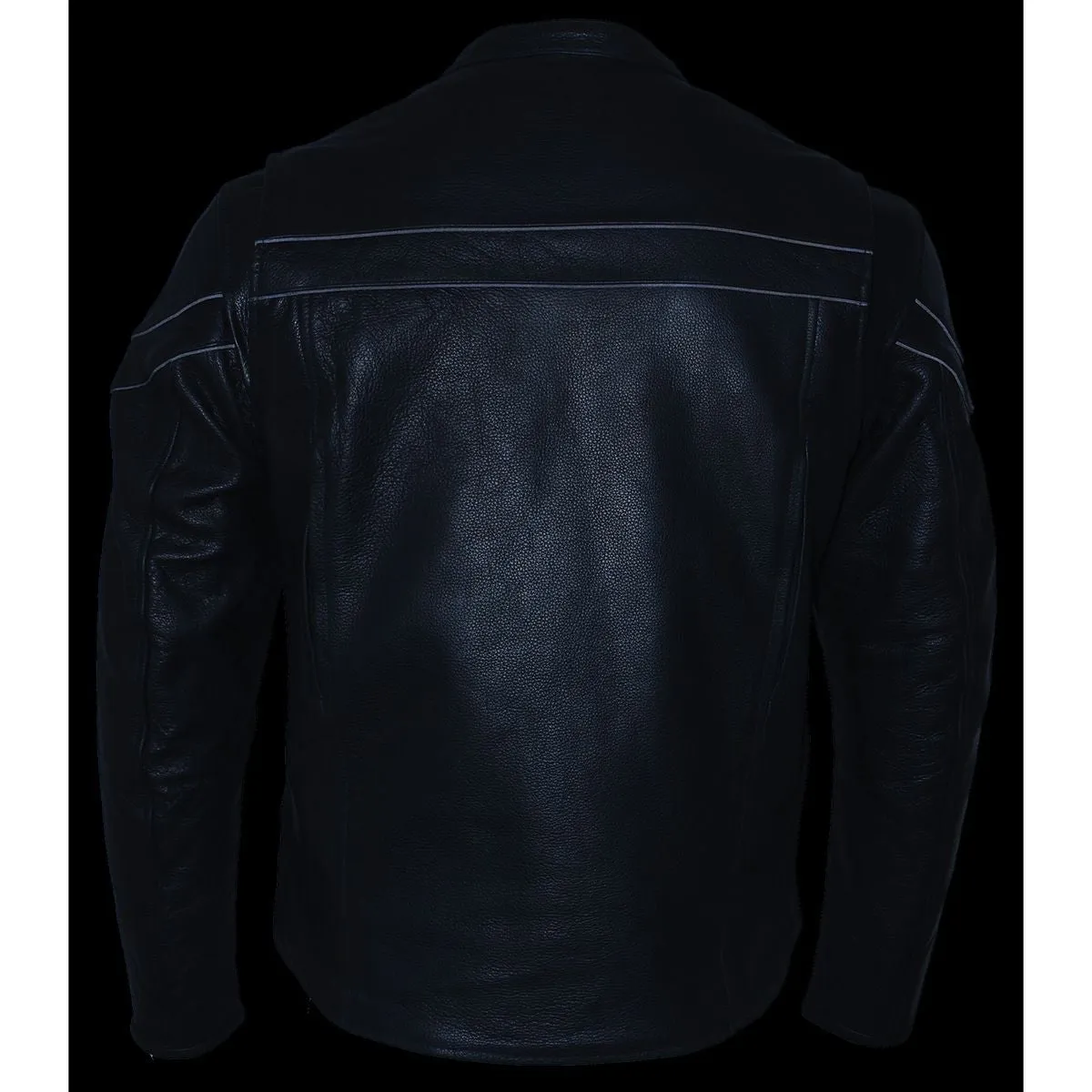 Milwaukee Leather SH1408 Men's Sporty Crossover Vented Black Motorcycle Leather Scooter Jacket