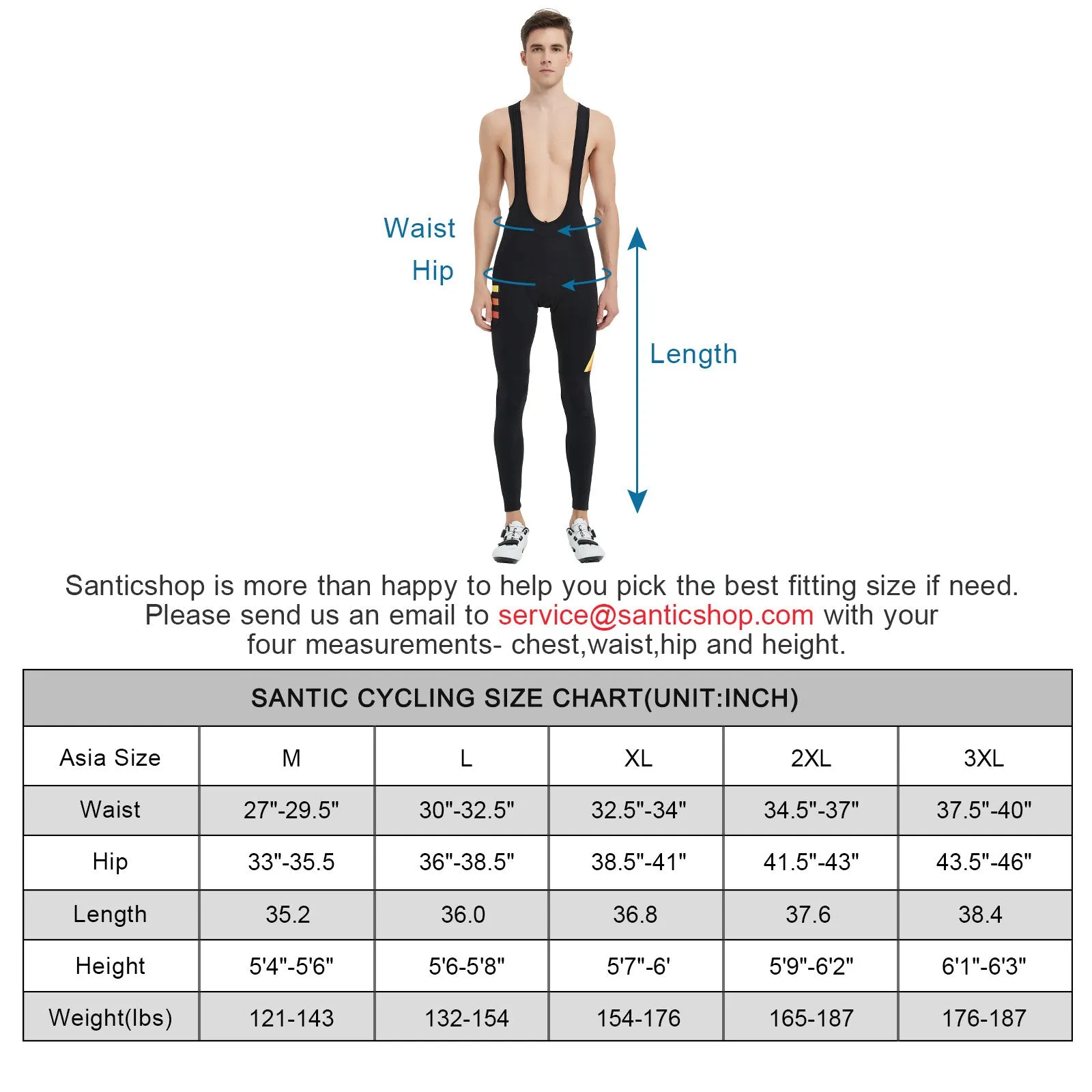 Santic Cycling Bib Tights Men Padded Cycling Bib Pants Red