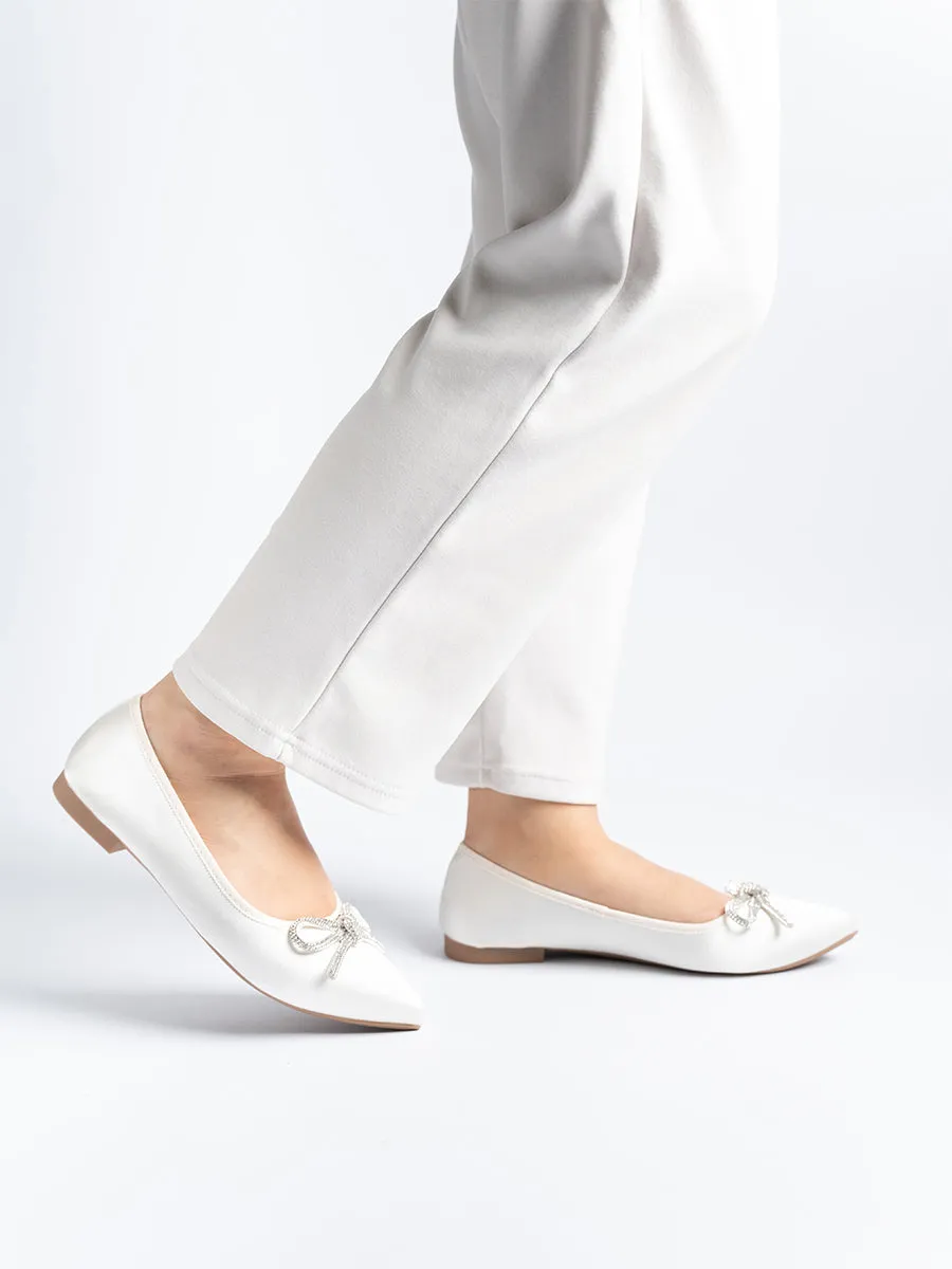 Satin Ribbon Ballerina Flats