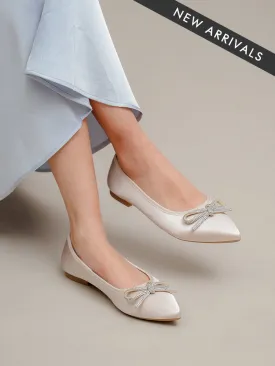 Satin Ribbon Ballerina Flats