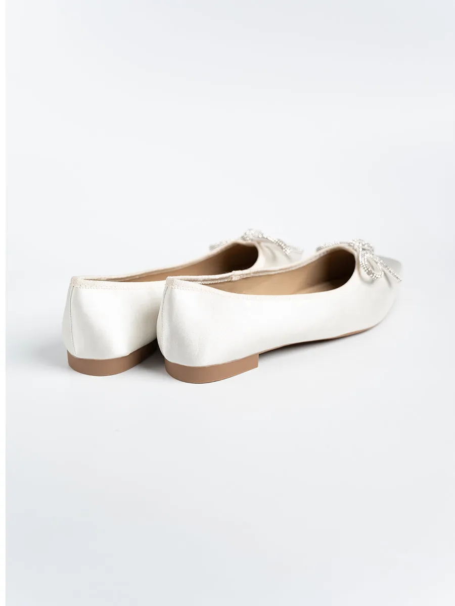 Satin Ribbon Ballerina Flats