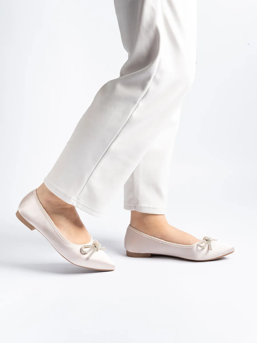 Satin Ribbon Ballerina Flats