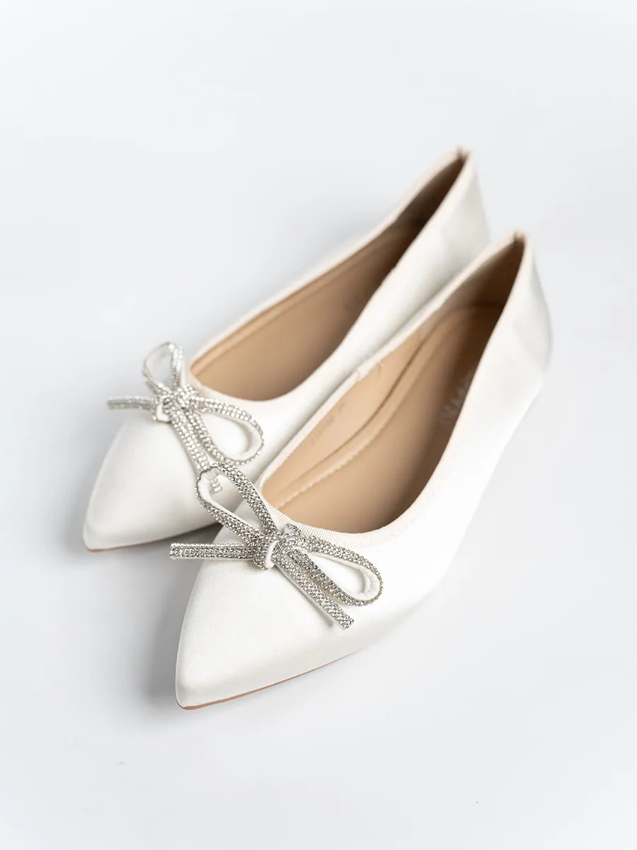 Satin Ribbon Ballerina Flats