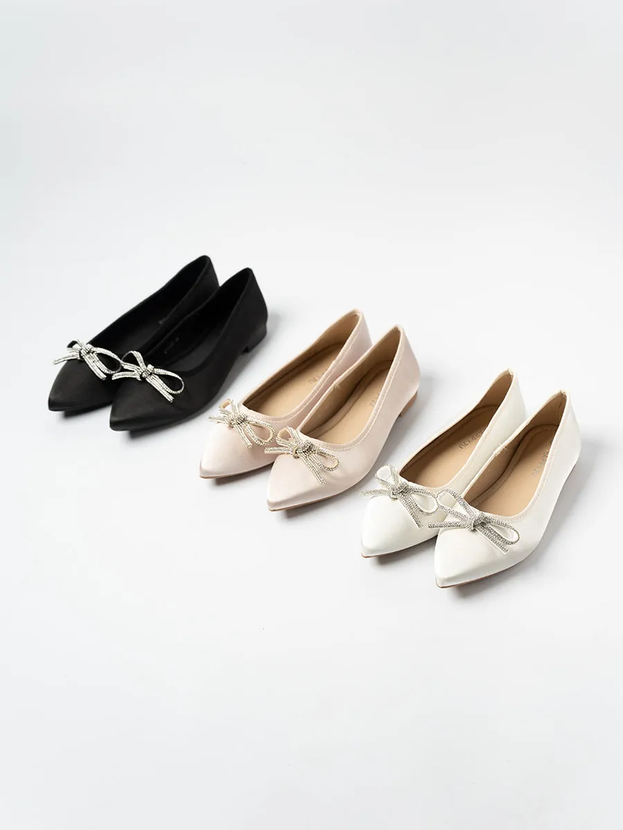 Satin Ribbon Ballerina Flats