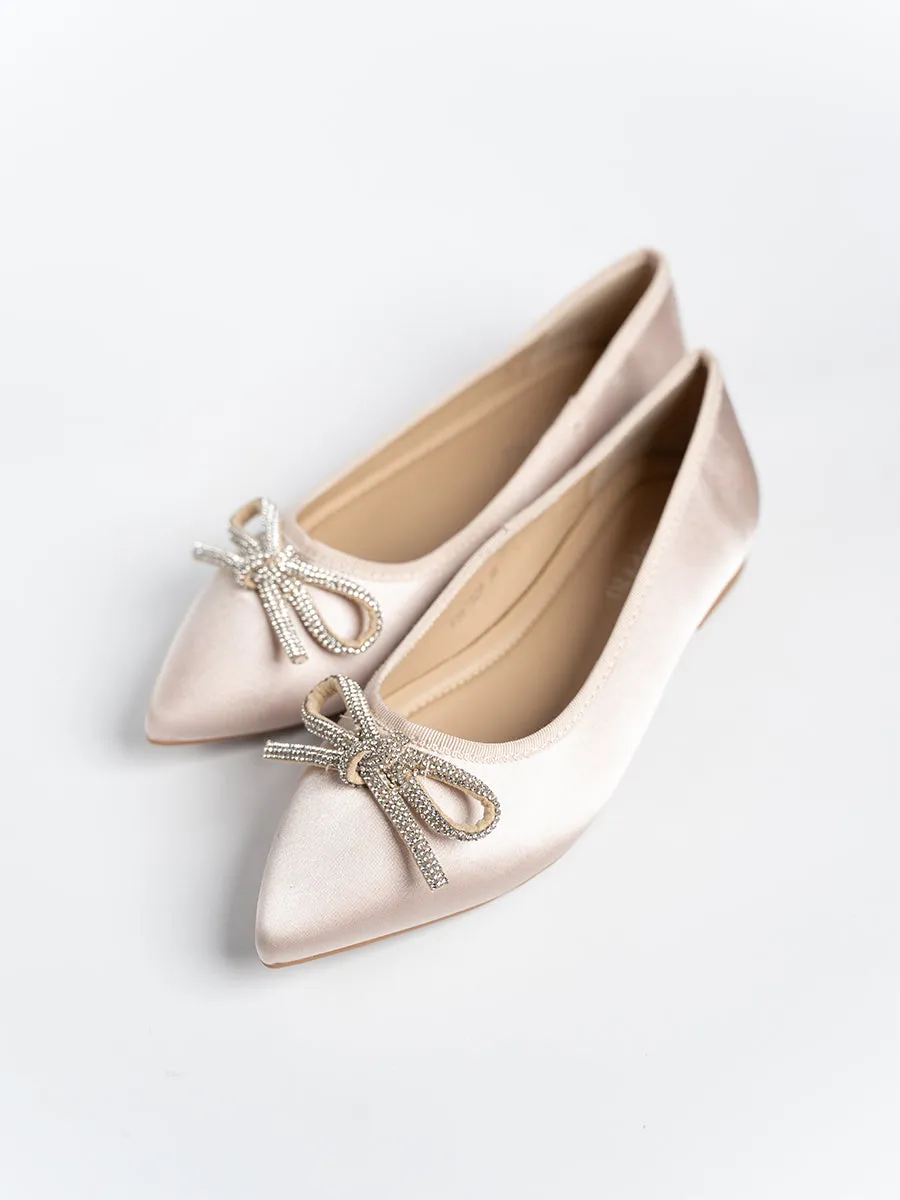 Satin Ribbon Ballerina Flats