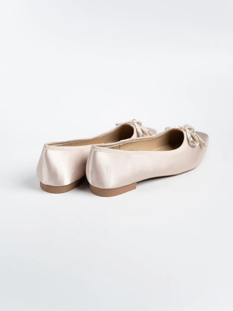 Satin Ribbon Ballerina Flats