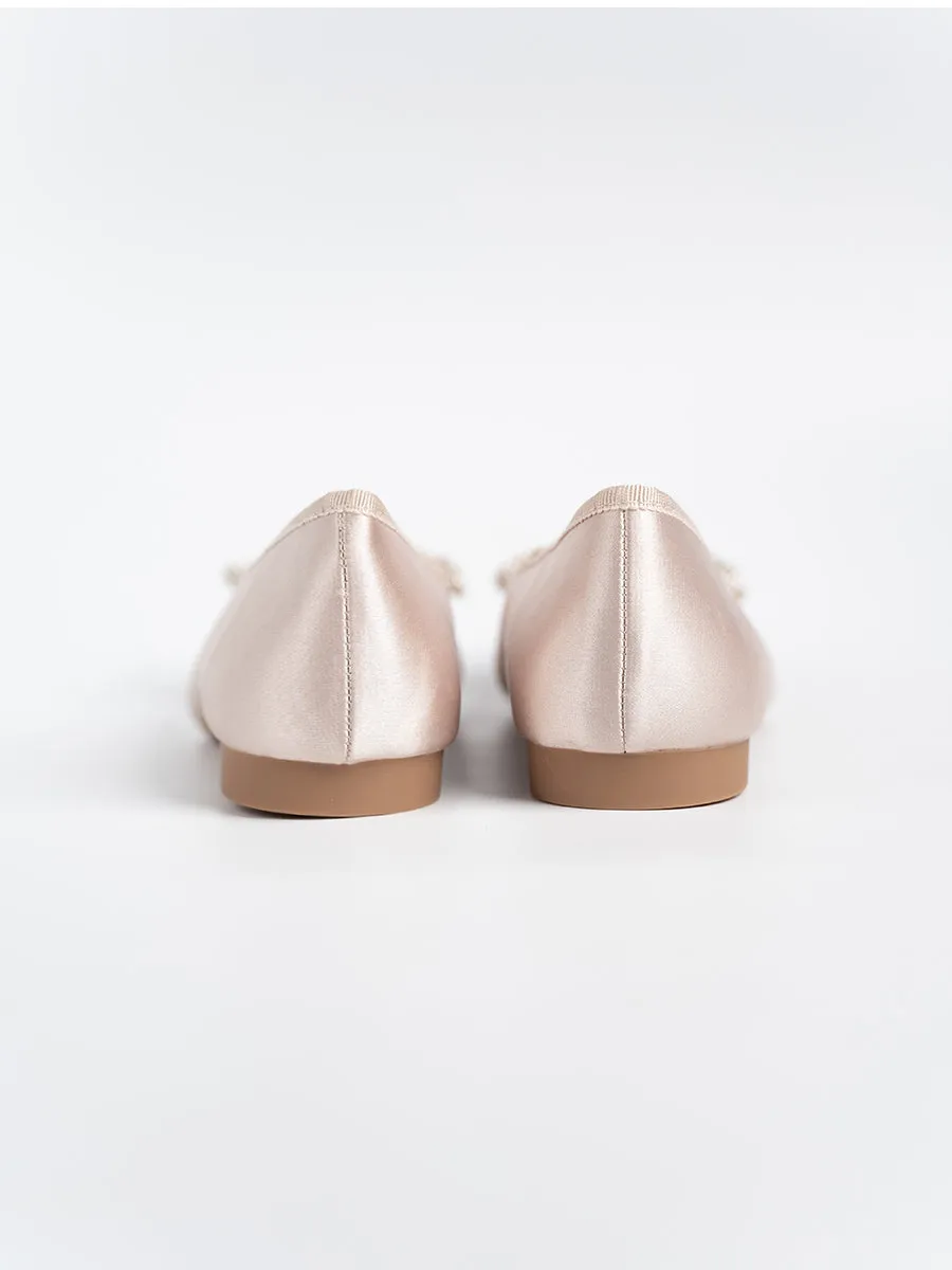 Satin Ribbon Ballerina Flats