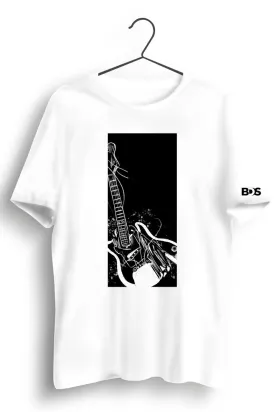 Smash Guitar Graphic Printed White Tshirt