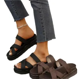 TEEK - Crisscross Strap Flat Sandals