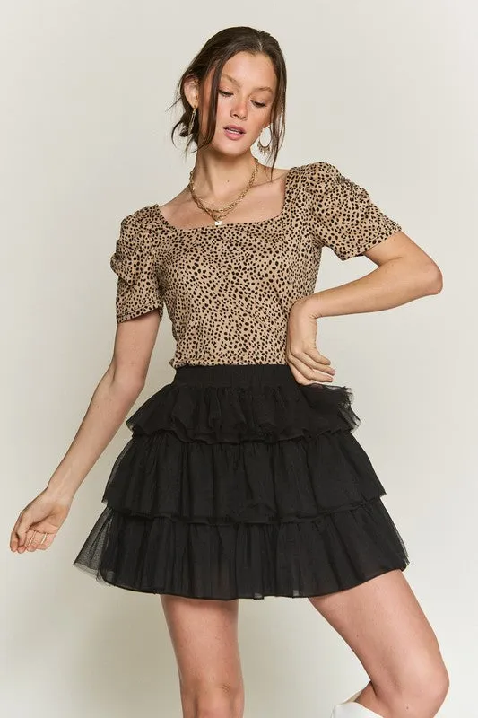 TEEK - SOLID MESH TIERED SKIRTS