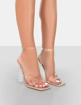 Valentina Nude Patent Clear Perspex Clear High Heels