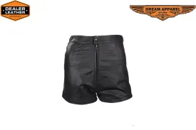 Womens Leather Shorts With Zipper On Back