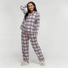 Women's Pink Check Cotton Pyjamas