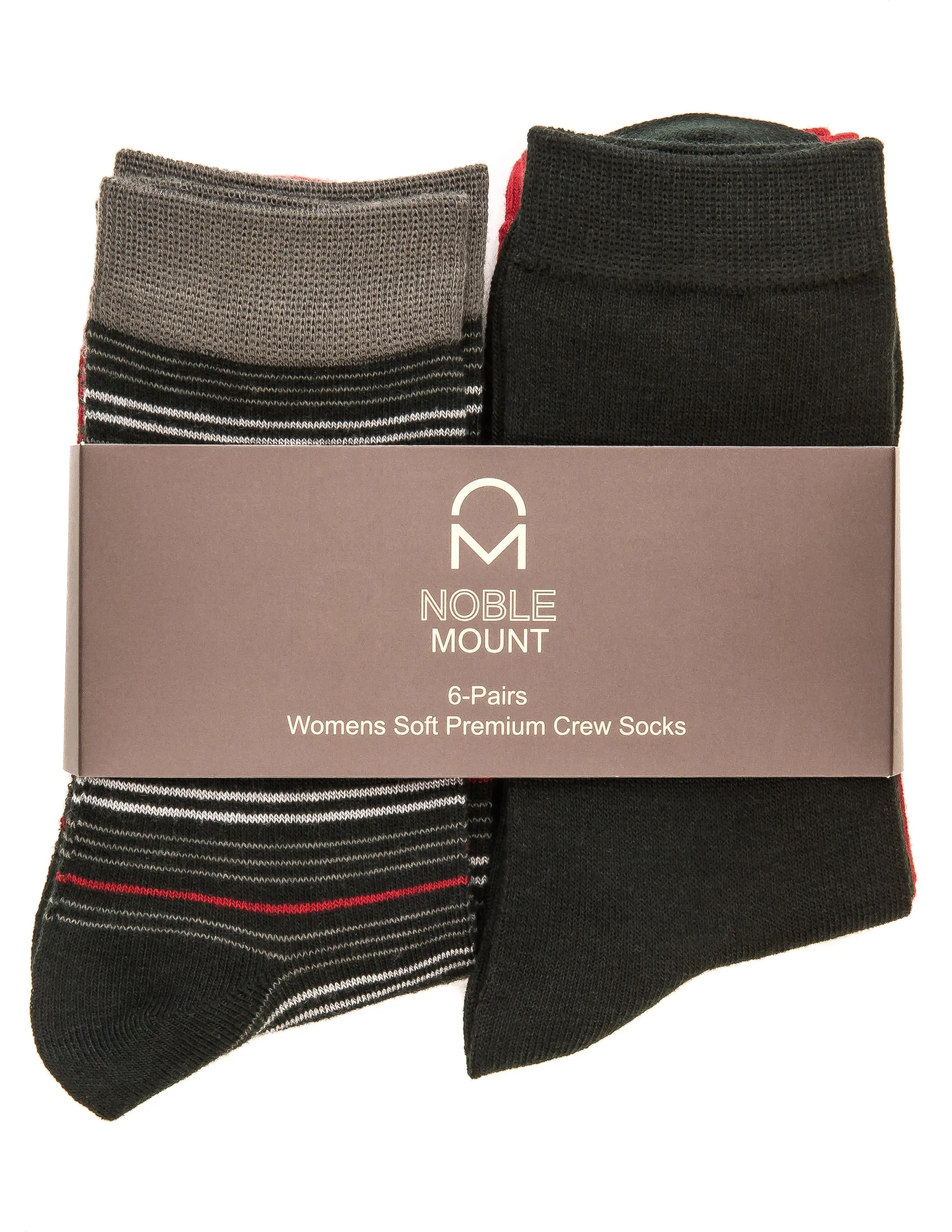 Women's Soft Premium Crew Socks - 6 Pairs